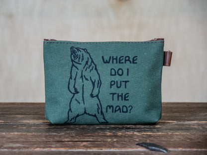 The Canvas Printed Zipper Pouch |  Where do I put the Mad?