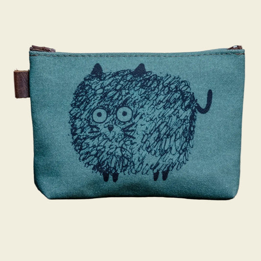 The Canvas Printed Zipper Pouch | The Hairy Cat