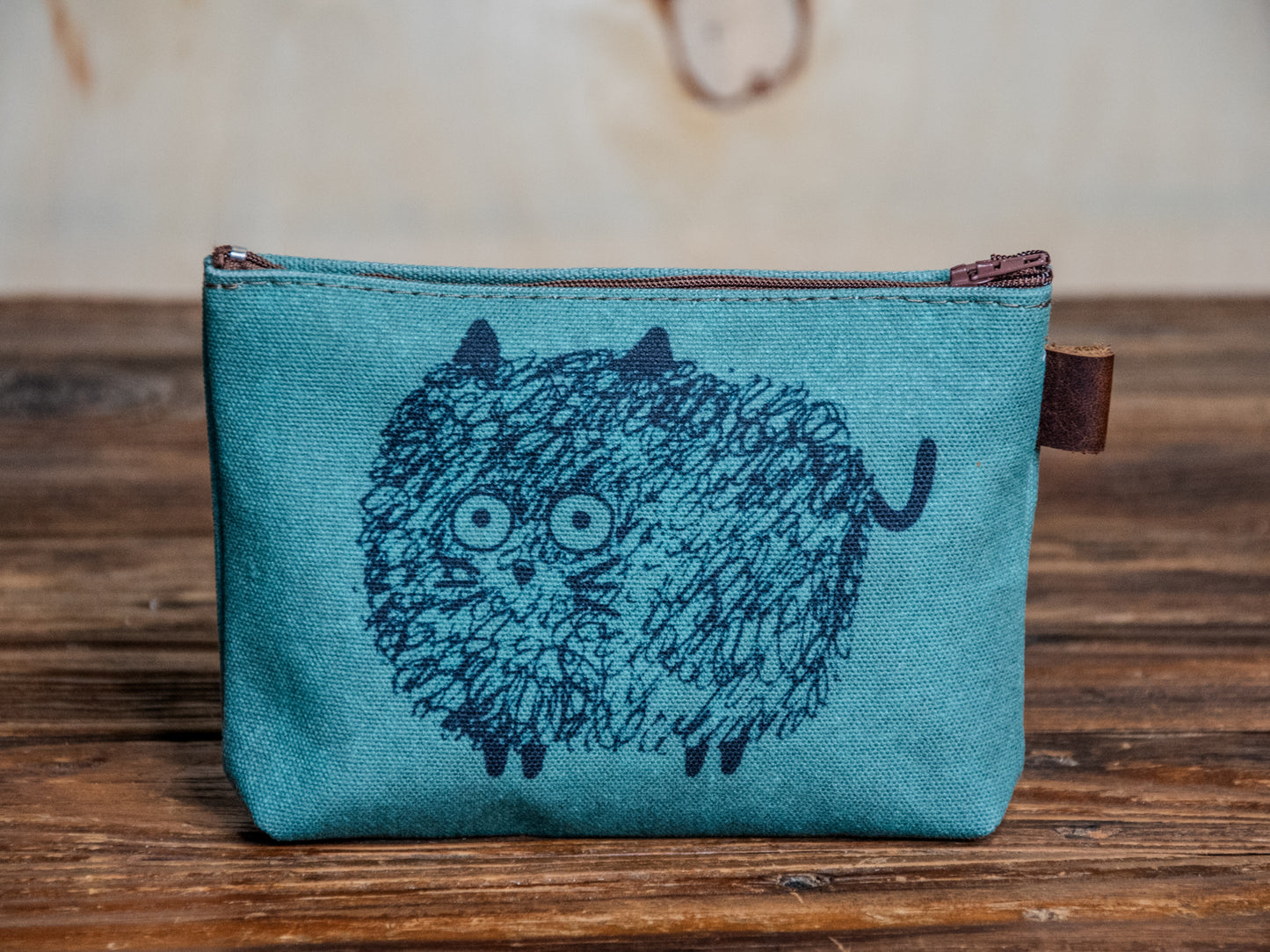 The Canvas Printed Zipper Pouch | The Hairy Cat