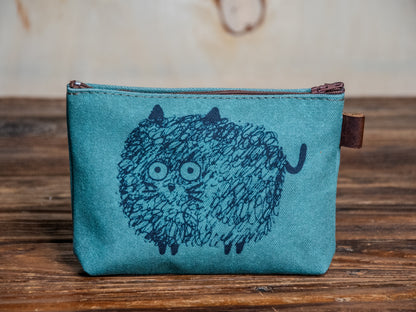 The Canvas Printed Zipper Pouch | The Hairy Cat