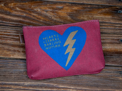 The Canvas Printed Zipper Pouch | Hearts + Sparks