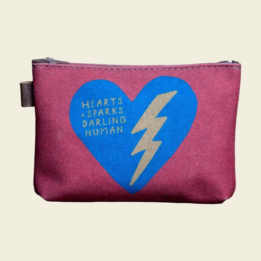 The Canvas Printed Zipper Pouch | Hearts + Sparks
