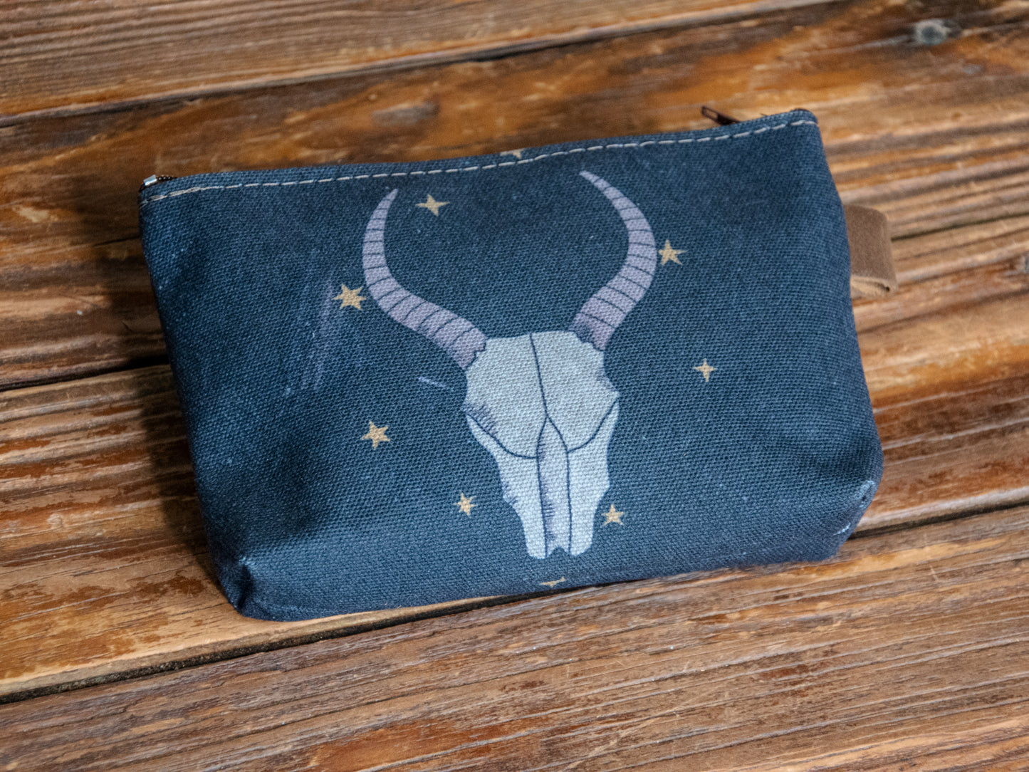 The Canvas Printed Zipper Pouch | Longhorn Nights