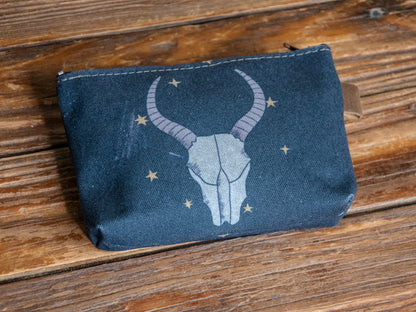 The Canvas Printed Zipper Pouch | Longhorn Nights