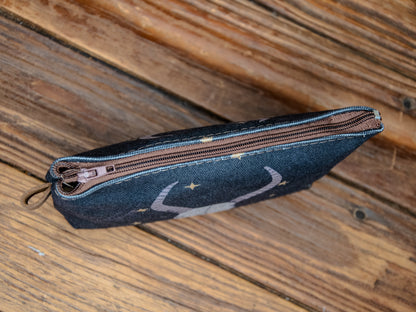 The Canvas Printed Zipper Pouch | Longhorn Nights