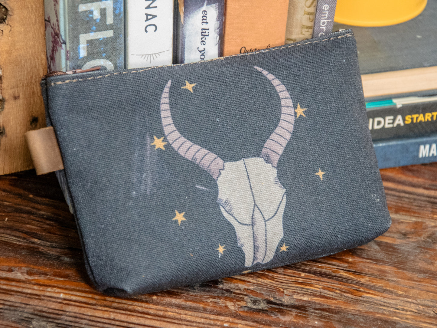 The Canvas Printed Zipper Pouch | Longhorn Nights
