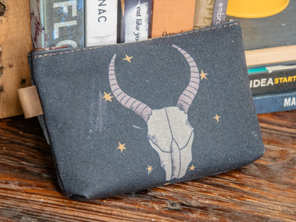 The Canvas Printed Zipper Pouch | Longhorn Nights