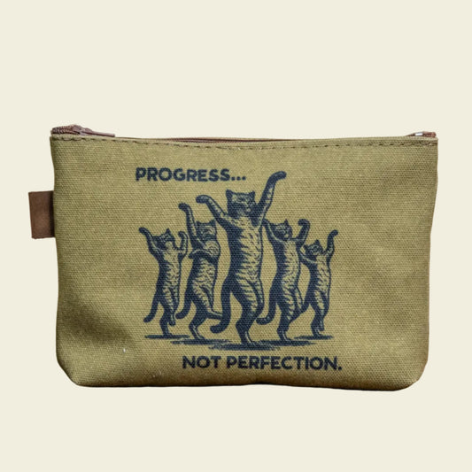 The Canvas Printed Zipper Pouch | Progress Not Perfection