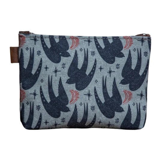 The Canvas Printed Zipper Pouch | Emo Bird