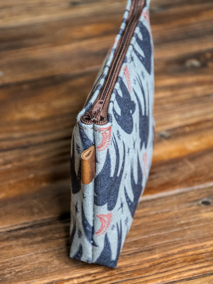 The Canvas Printed Zipper Pouch | Emo Bird