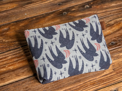 The Canvas Printed Zipper Pouch | Emo Bird