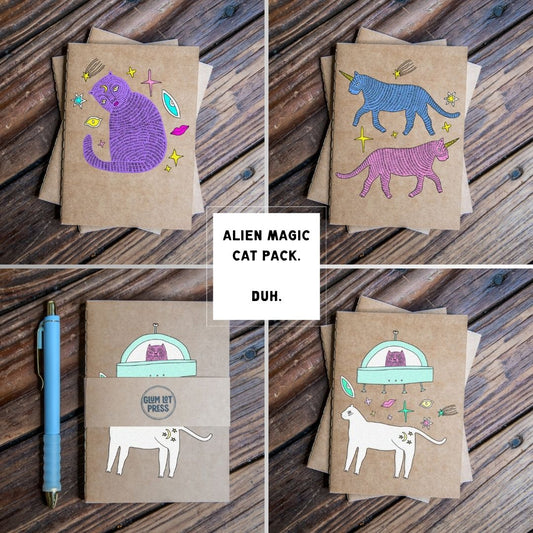 Travel Journal Set | Alien Magic Cats Pack